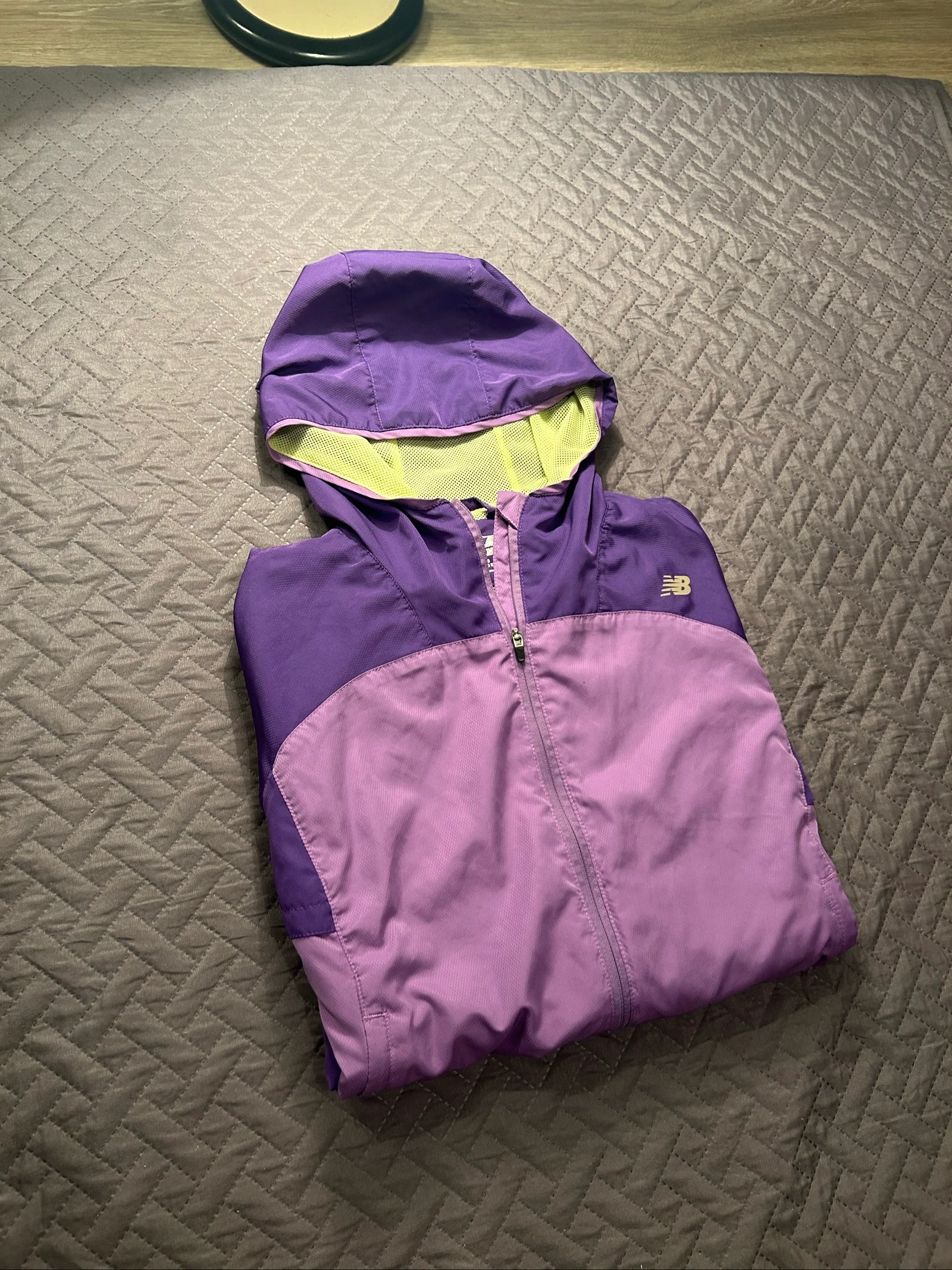 veste running newbalance bleu et jaune XS femme